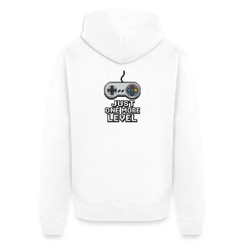 Pixel Neon Game Controller Design - Unisex Premium Bio Zip Hoodie - Weiß - Hinten - Thijin (182cm)