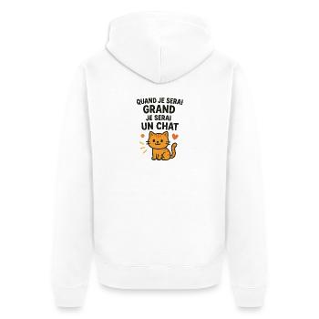 Chat mignon quand je serai grand - Veste à capuche bio Premium Unisexe - blanc - Dos - Thijin (182cm)
