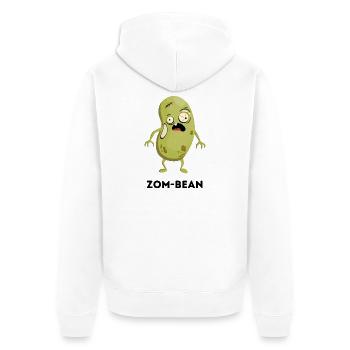 Lustiges Halloween-Wortspiel – Zom-Bean - Unisex Premium Bio Zip Hoodie - Weiß - Hinten - Thijin (182cm)
