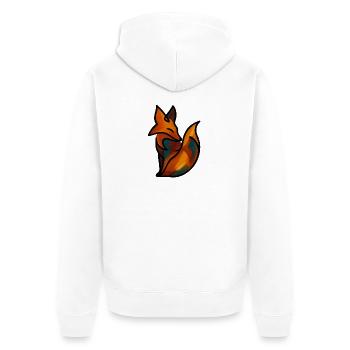 The Fox - Unisex Premium Bio Zip Hoodie - Weiß - Hinten - Thijin (182cm)