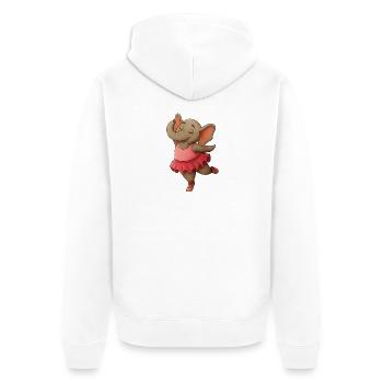 Éléphant dansant en tutu - Veste à capuche bio Premium Unisexe - blanc - Dos - Thijin (182cm)