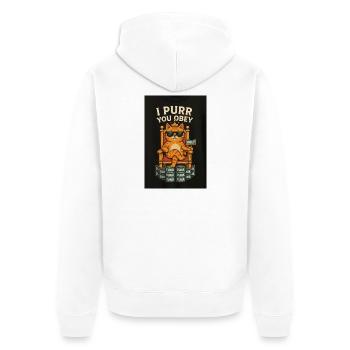 Commandes du roi des chats avec du thon - Veste à capuche bio Premium Unisexe - blanc - Dos - Thijin (182cm)