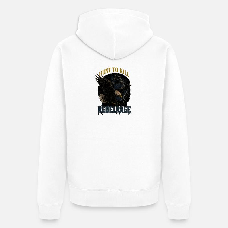 Wild Eagle Rebel Rage Design - Veste à capuche bio Premium Unisexe - blanc