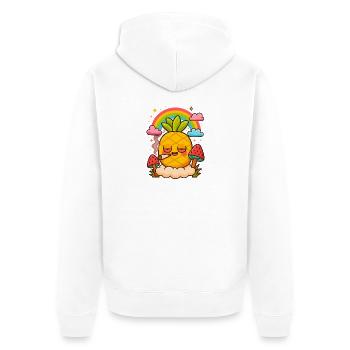 Pineapple 🍍 Express - Unisex Premium Bio Zip Hoodie - Weiß - Hinten - Thijin (182cm)