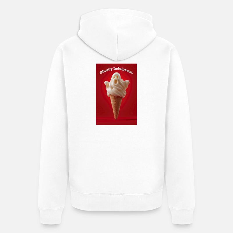 Glace Ghostly Indulgence - Veste à capuche bio Premium Unisexe - blanc