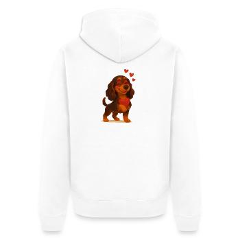 Cocker Spaniel amoureux - Veste à capuche bio Premium Unisexe - blanc - Dos - Thijin (182cm)