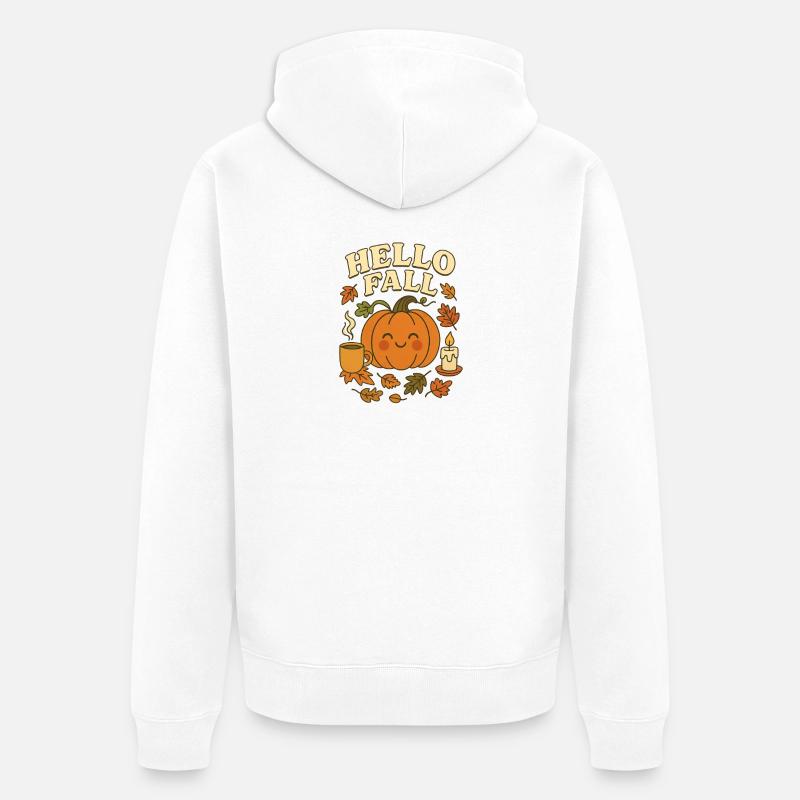 Cute_hello_fall - Veste à capuche bio Premium Unisexe - blanc