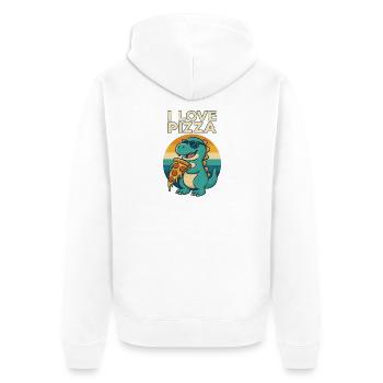 Cool Dino Loves Pizza - Veste à capuche bio Premium Unisexe - blanc - Dos - Thijin (182cm)