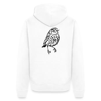 Vogel T-shirt Geschenkidee Weihnachten  - Unisex Premium Bio Zip Hoodie - Weiß - Hinten - Thijin (182cm)