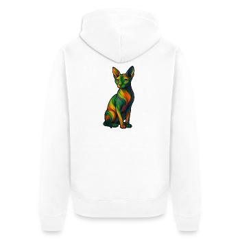 Le Sphynx - Veste à capuche bio Premium Unisexe - blanc - Dos - Thijin (182cm)