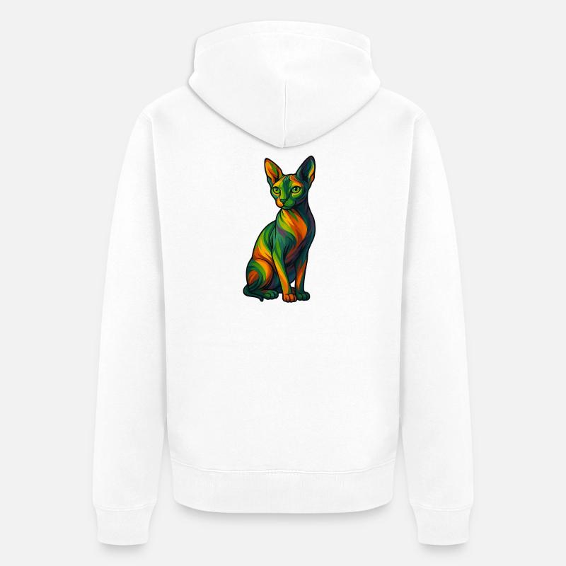 Le Sphynx - Veste à capuche bio Premium Unisexe - blanc