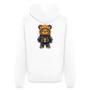 Bear Winter Comic Cute - Unisex Premium Organic Zip Hoodie - white - Back - Thijin (182cm)