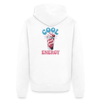  Cool Energy Milkshake Design Mit Kirsche Und - Unisex Premium Bio Zip Hoodie - Weiß - Hinten - Thijin (182cm)