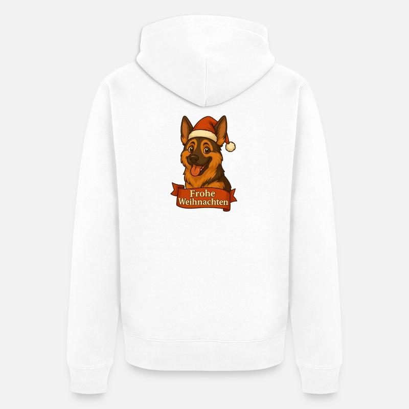 Dessin animé du berger de Noël - Veste à capuche bio Premium Unisexe - blanc