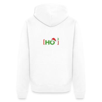 (Ho)³ Ho ho ho lustige Weihnachten - Unisex Premium Bio Zip Hoodie - Weiß - Hinten - Thijin (182cm)