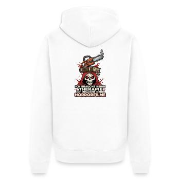 Horror Movies Skull and Saw - Unisex Premium Organic Zip Hoodie - white - Back - Thijin (182cm)