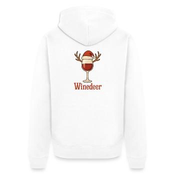 Winedeer Renne Drôle de vin Dire Noël - Veste à capuche bio Premium Unisexe - blanc - Dos - Thijin (182cm)