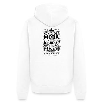 Modellbahn König - Unisex Premium Bio Zip Hoodie - Weiß - Hinten - Thijin (182cm)
