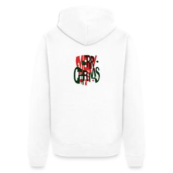 Merry Christmas – Futuristisches Xmas Design - Unisex Premium Bio Zip Hoodie - Weiß - Hinten - Thijin (182cm)