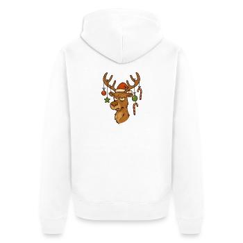 Weihnachten Rudolf Joyeux Noël - Veste à capuche bio Premium Unisexe - blanc - Dos - Thijin (182cm)