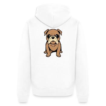 T-shirt Bulldog Dog Cadeau de Noël - Veste à capuche bio Premium Unisexe - blanc - Dos - Thijin (182cm)
