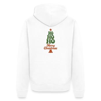 Ho Ho Ho Christmas Tree - Unisex Premium Organic Zip Hoodie - white - Back - Thijin (182cm)