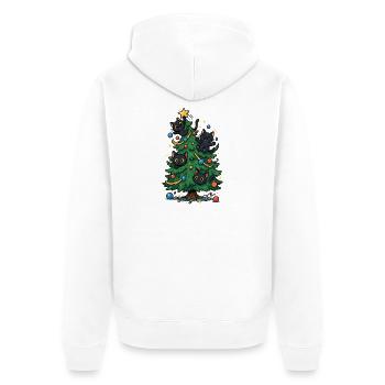 Sapin de Noël avec chats - Veste à capuche bio Premium Unisexe - blanc - Dos - Thijin (182cm)