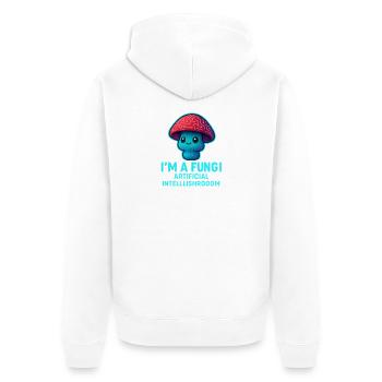 Artificial Mushroom Friend Fungi AI - Unisex Premium Organic Zip Hoodie - white - Back - Thijin (182cm)