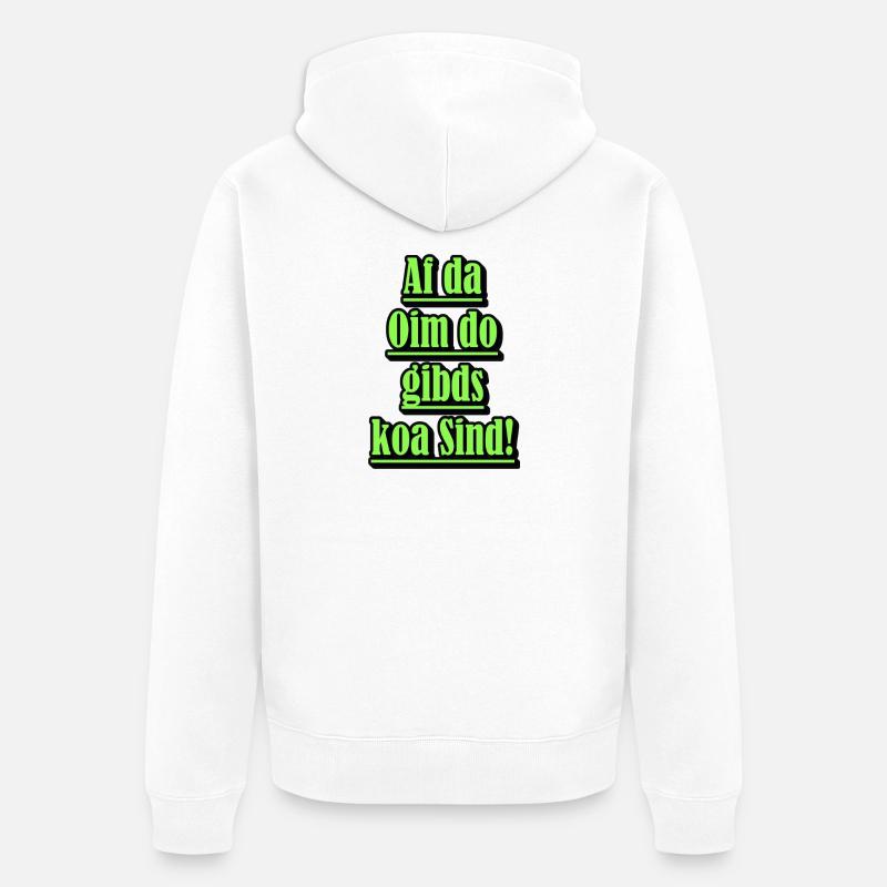 Dialecte néon Diction verte - Veste à capuche bio Premium Unisexe - blanc