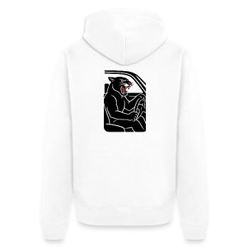 Voiture Panthère - Veste à capuche bio Premium Unisexe - blanc - Dos - Thijin (182cm)