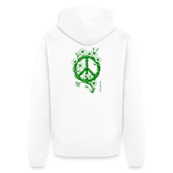 Blossom Peace Symbol - Unisex Premium Organic Zip Hoodie - white - Back - Thijin (182cm)