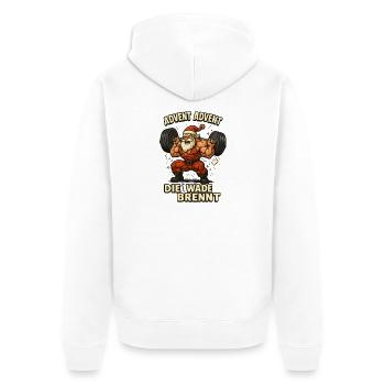 Advent die Wade brennt Weihnachts Mann - Unisex Premium Bio Zip Hoodie - Weiß - Hinten - Thijin (182cm)