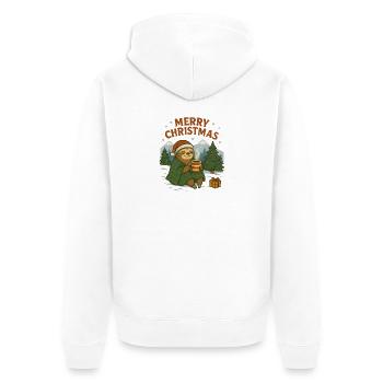 Weihnachtsfauli im Schnee - Unisex Premium Bio Zip Hoodie - Weiß - Hinten - Thijin (182cm)