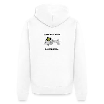 Anfang einer Gamerengeschichte - Unisex Premium Bio Zip Hoodie - Weiß - Hinten - Thijin (182cm)