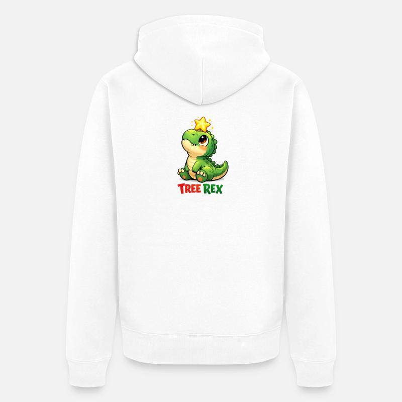 Tree Rex Dino T Rex - Veste à capuche bio Premium Unisexe - blanc