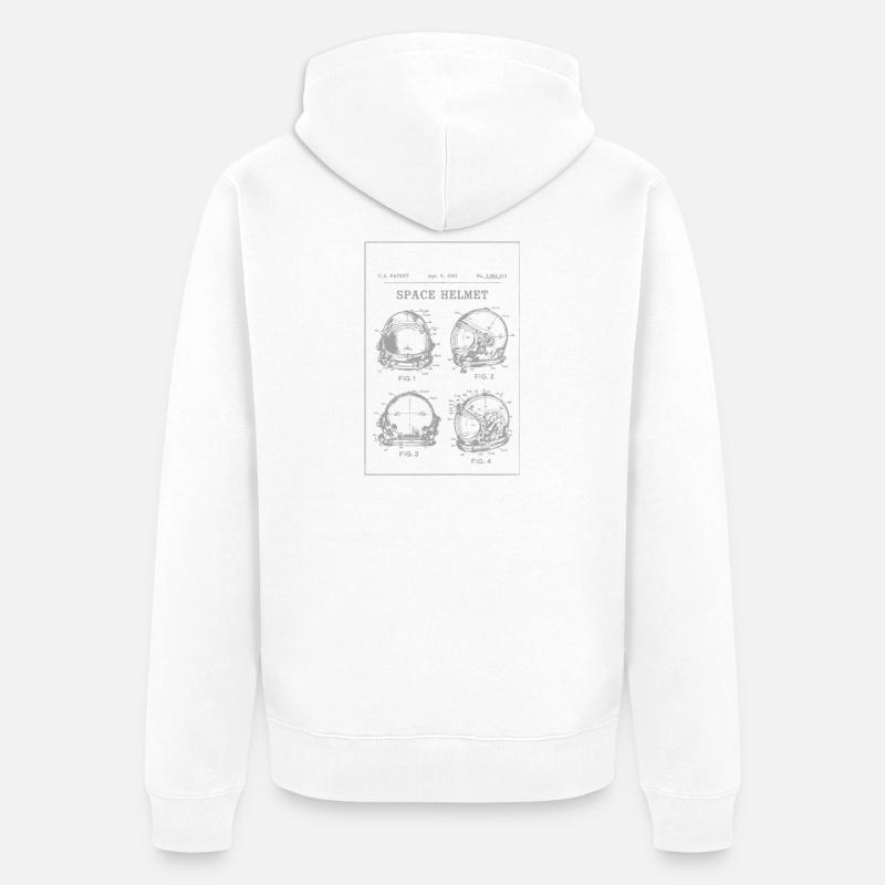 Brevet du plan de casque spatial - Veste à capuche bio Premium Unisexe - blanc