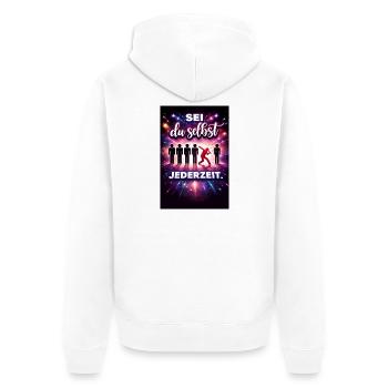 Sois toi-même en permanence - Veste à capuche bio Premium Unisexe - blanc - Dos - Thijin (182cm)