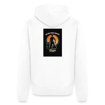 Heroes without a cape: Dad - Unisex Premium Organic Zip Hoodie - white - Back - Thijin (182cm)