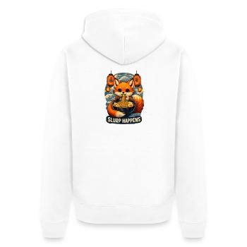 Le slurp de Fox Ramen arrive - Veste à capuche bio Premium Unisexe - blanc - Dos - Thijin (182cm)