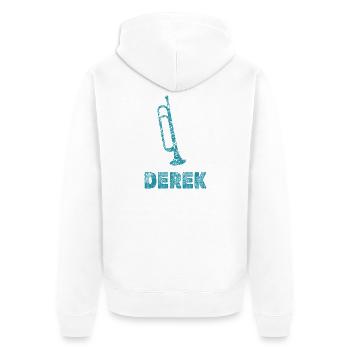 Brass band Derek - Unisex Premium Organic Zip Hoodie - white - Back - Thijin (182cm)