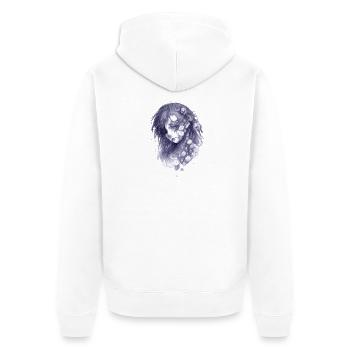 Tentacle portrait in blue | Zombie Girl - Unisex Premium Organic Zip Hoodie - white - Back - Thijin (182cm)