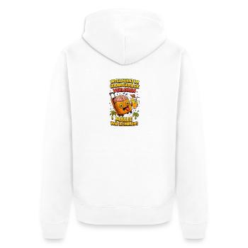 Malle Here we come - Unisex Premium Organic Zip Hoodie - white - Back - Thijin (182cm)