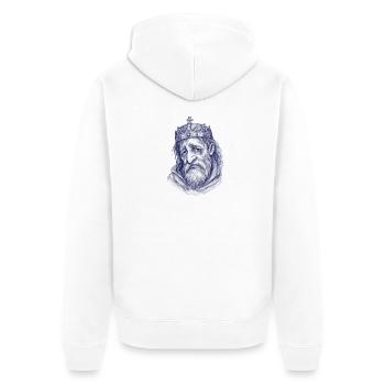 King of the Blue Cast Lines - Unisex Premium Organic Zip Hoodie - white - Back - Thijin (182cm)
