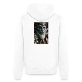Roi Orc en armure ornée - Veste à capuche bio Premium Unisexe - blanc - Dos - Thijin (182cm)