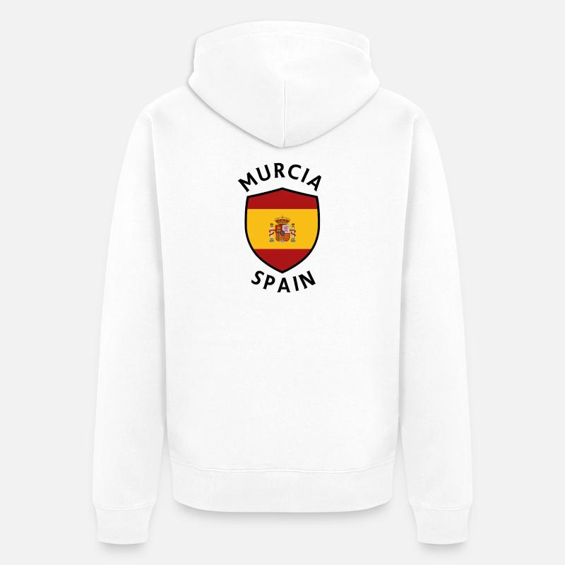 Bouclier de Murcie sous drapeau espagnol - Veste à capuche bio Premium Unisexe - blanc