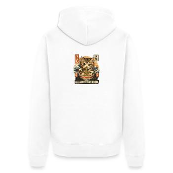 ramen - Unisex Premium Organic Zip Hoodie - white - Back - Thijin (182cm)