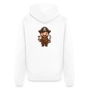 Pirate cartoon saber and hourglass - Unisex Premium Organic Zip Hoodie - white - Back - Thijin (182cm)