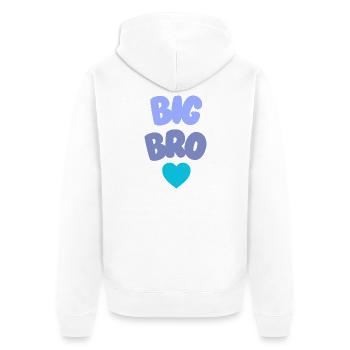 Big Bro Love Geschwister - Unisex Premium Bio Zip Hoodie - Weiß - Hinten - Thijin (182cm)