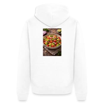 Salade d’avocat et de tomates - Veste à capuche bio Premium Unisexe - blanc - Dos - Thijin (182cm)