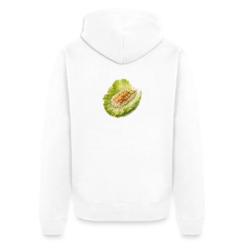 Wrap à sushi à la laitue - Veste à capuche bio Premium Unisexe - blanc - Dos - Thijin (182cm)